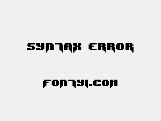 Syntax Error