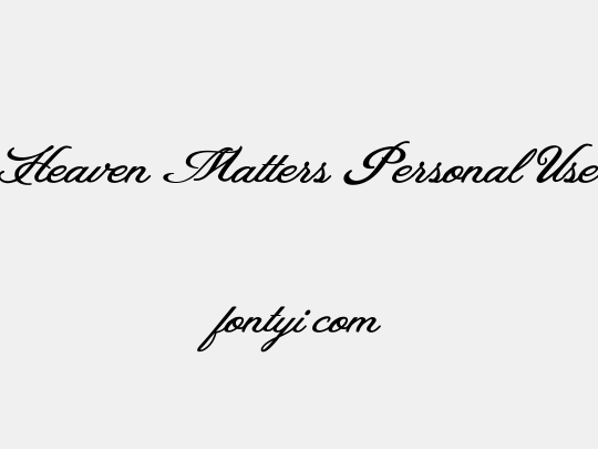 Heaven Matters Personal Use