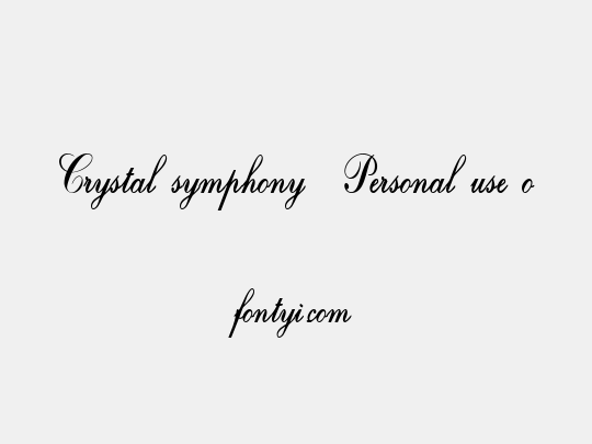 Crystal symphony  Personal use only