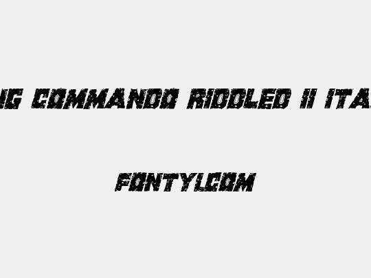 King Commando Riddled II Italic
