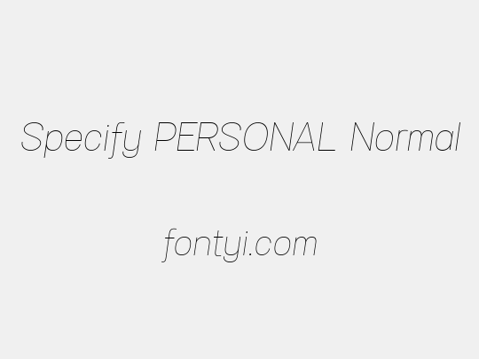 Specify PERSONAL Normal