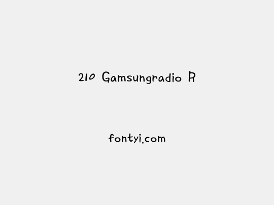 210 Gamsungradio R