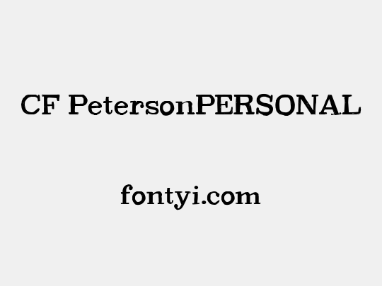CF PetersonPERSONAL