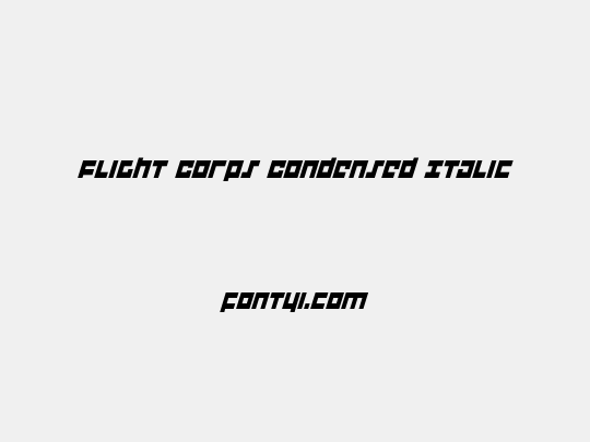 Flight Corps Condensed Italic