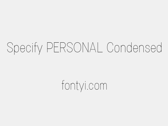 Specify PERSONAL Condensed