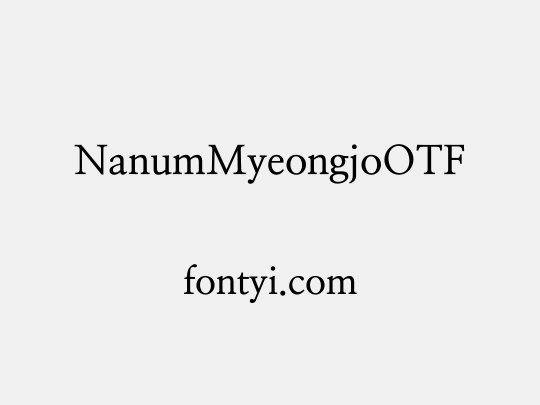 NanumMyeongjoOTF