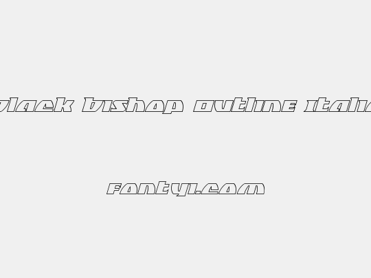 Black Bishop Outline Italic
