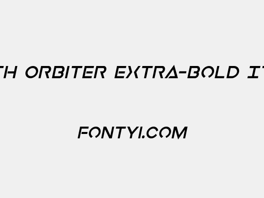 Earth Orbiter Extra-Bold Italic