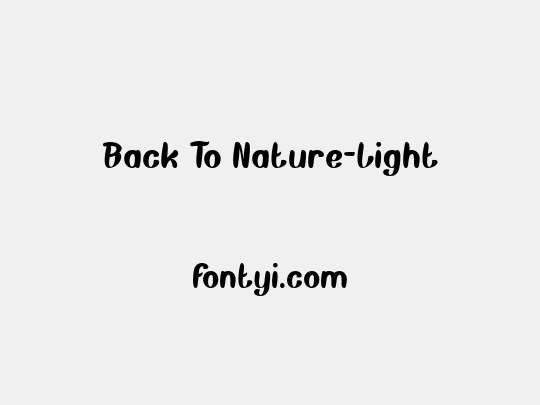 Back To Nature-Light