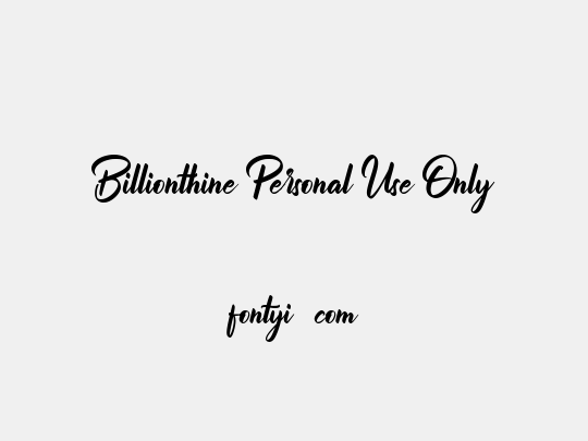 Billionthine Personal Use Only