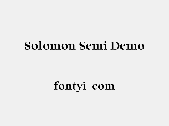 Solomon Semi Demo