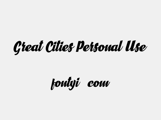 Great Cities Personal Use