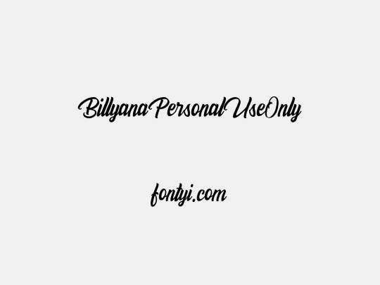 BillyanaPersonalUseOnly