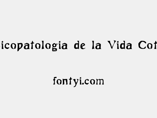 Psicopatologia de la Vida Cotidiana