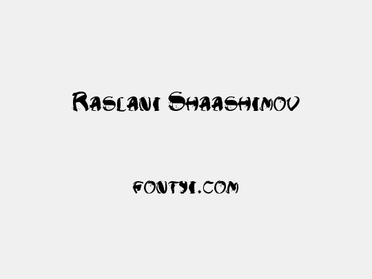 Raslani Shaashimov