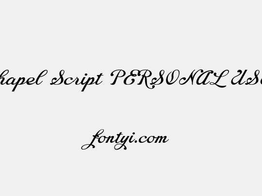 Chapel Script PERSONAL USE