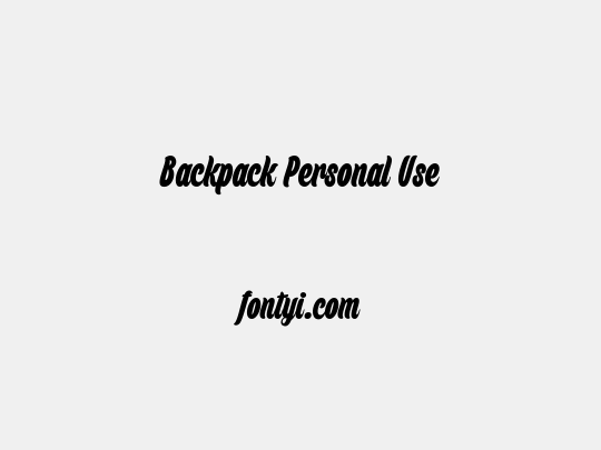 Backpack Personal Use