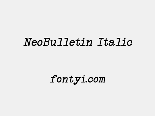 NeoBulletin Italic