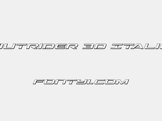 Outrider 3D Italic