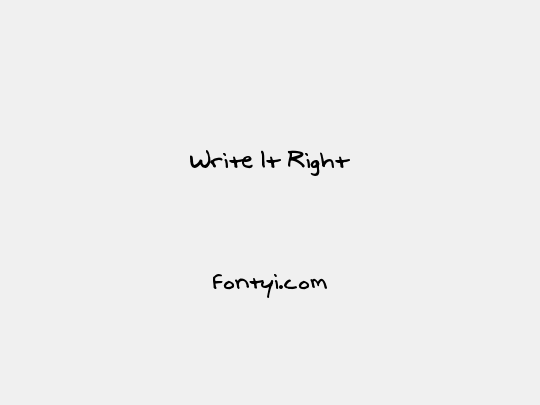 Write It Right