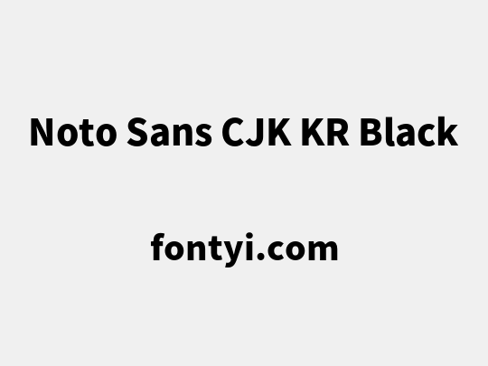 Noto Sans CJK KR Black