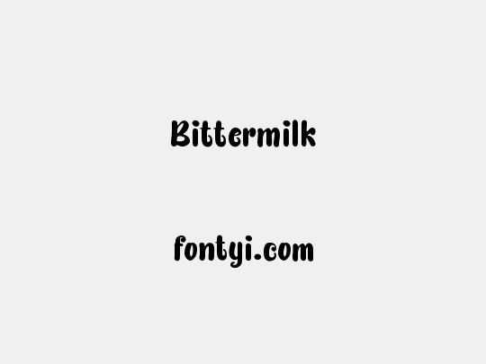 Bittermilk