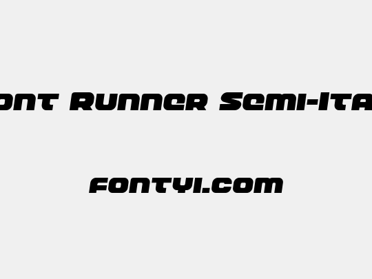 Front Runner Semi-Italic