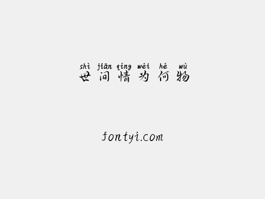 世间情为何物