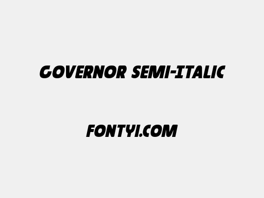 Governor Semi-Italic