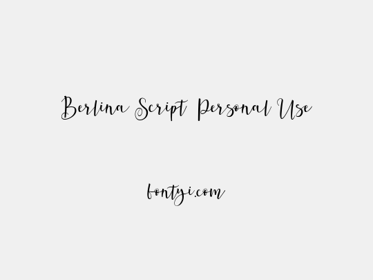 Berlina Script  Personal Use