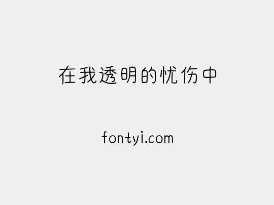 在我透明的忧伤中