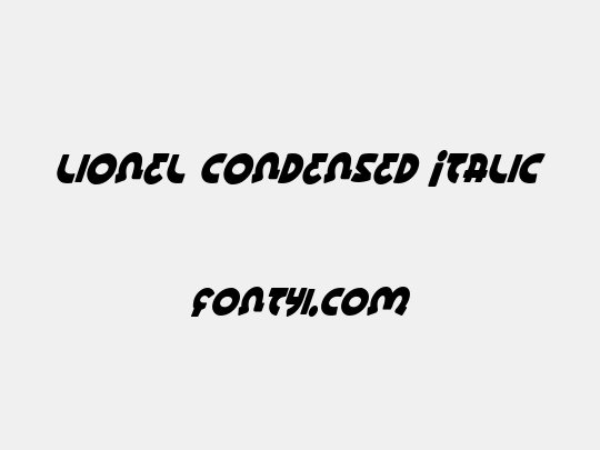 Lionel Condensed Italic