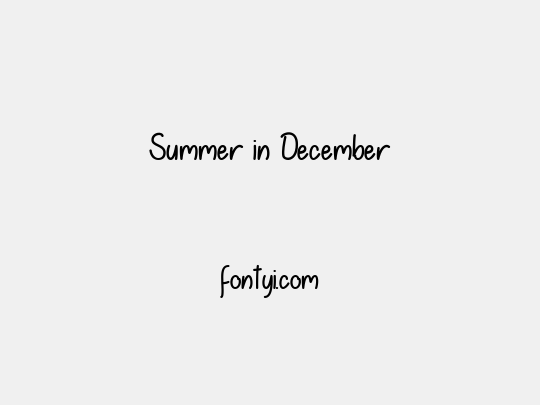 Summer in December