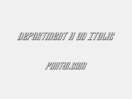 Department H 3D Italic