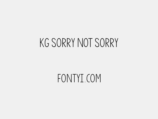 KG Sorry Not Sorry