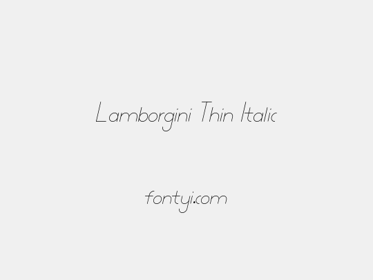 Lamborgini Thin Italic