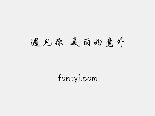 遇见你 美丽的意外