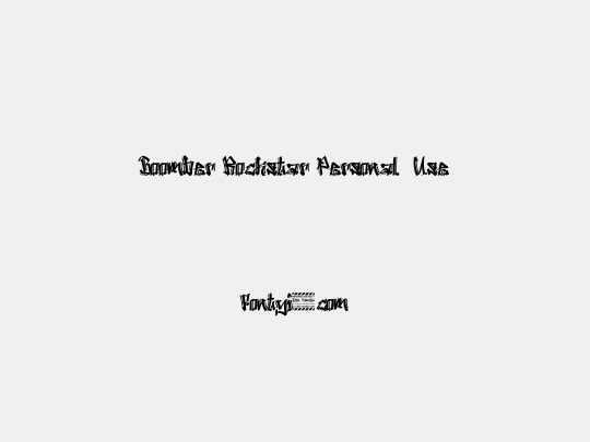 Boomber Rockstar Personal  Use