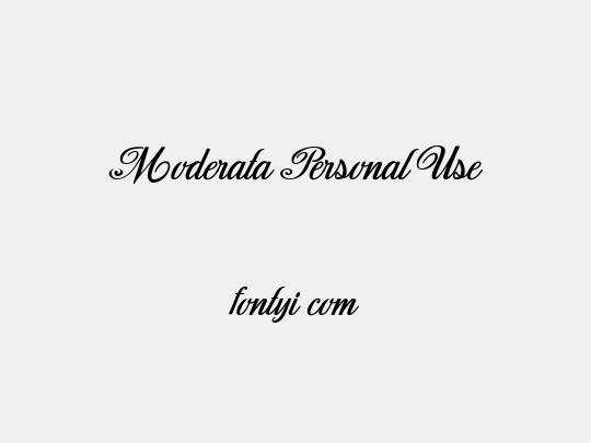 Moderata Personal Use