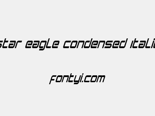 Star Eagle Condensed Italic