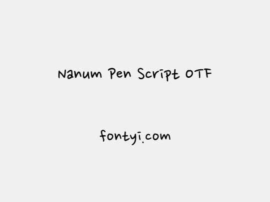 Nanum Pen Script OTF