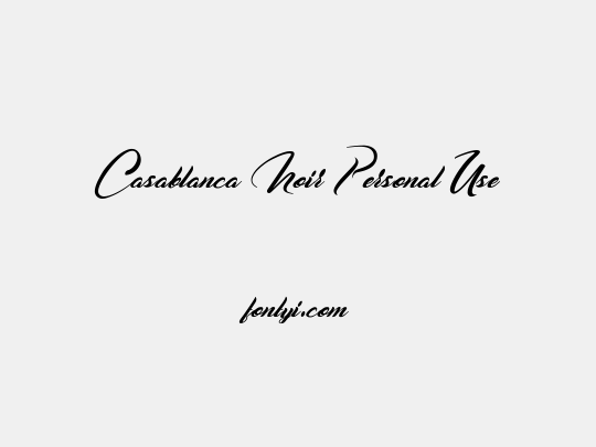 Casablanca Noir Personal Use