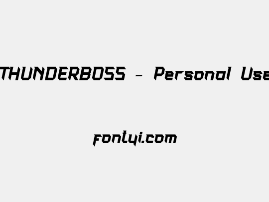 THUNDERBOSS - Personal Use