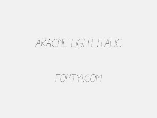 Aracne Light Italic