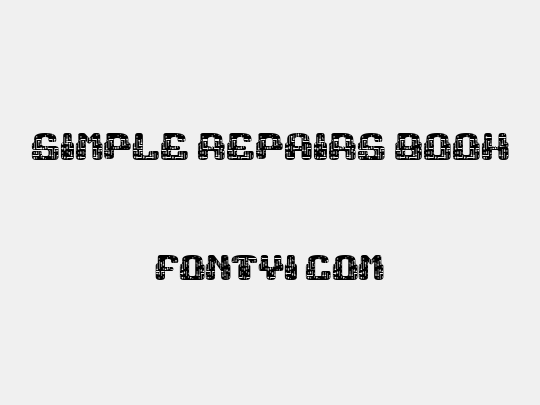 Simple Repairs Book