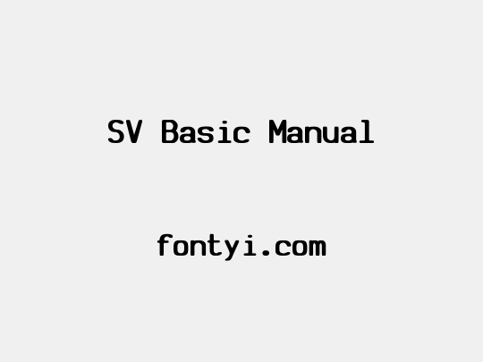 SV Basic Manual