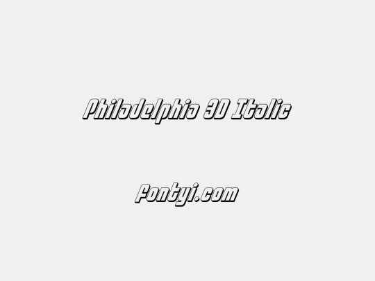 Philadelphia 3D Italic