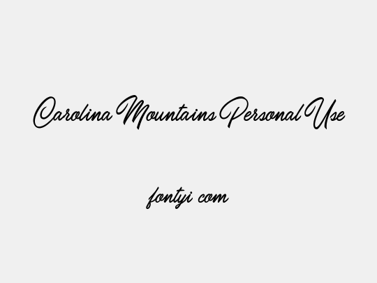 Carolina Mountains Personal Use