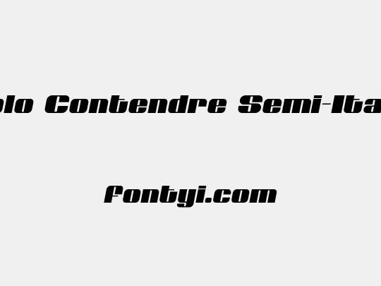 Nolo Contendre Semi-Italic