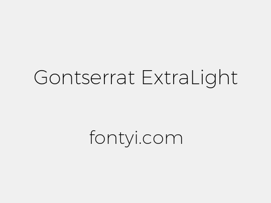 Gontserrat ExtraLight